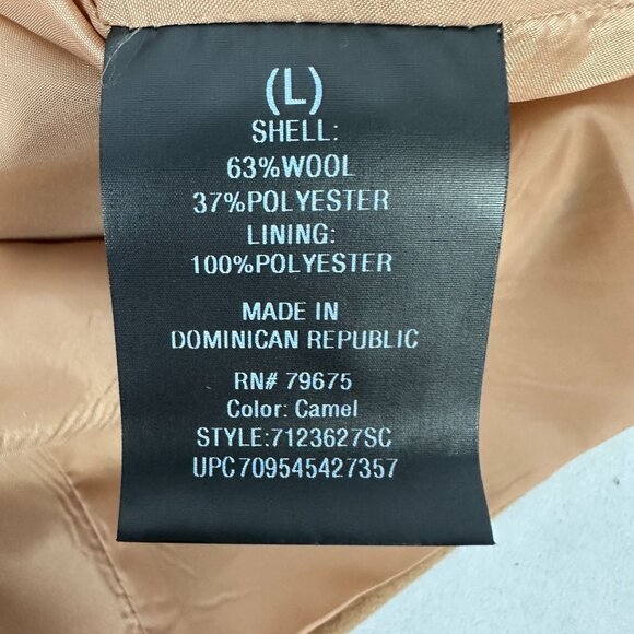 London Fog Womens Camel Double-Breasted Wool Blend Peacoat Size Large - Picture 5 of 7